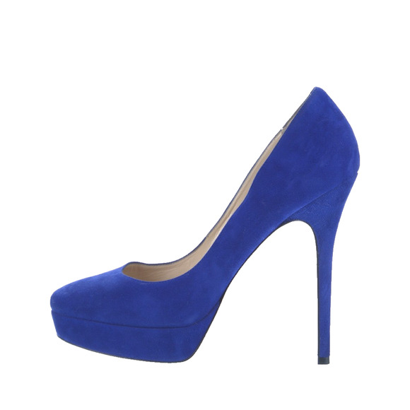 Jimmy Choo Cosmic 120 Blue Suede Platform Stiletto Heels Pumps Size 37